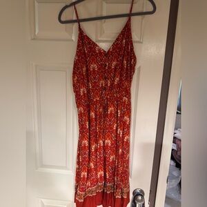 Red Floral Women's Dress